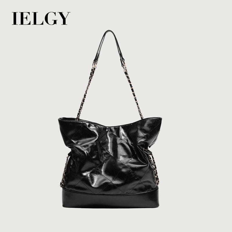 IELGY Ladies Tote Bag Diamond Chain Shoulder Large Capacity Commuter Bag
