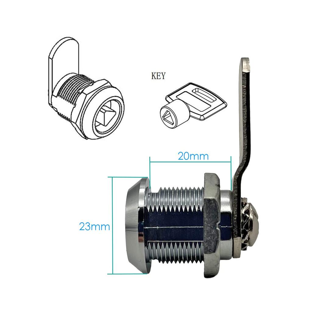Triangular Key Cabinet Lock Set Same Core Copper Lock Core File Cabinet Drawer Lock Storage Cabinet Safety Lock Silver 5PCS
