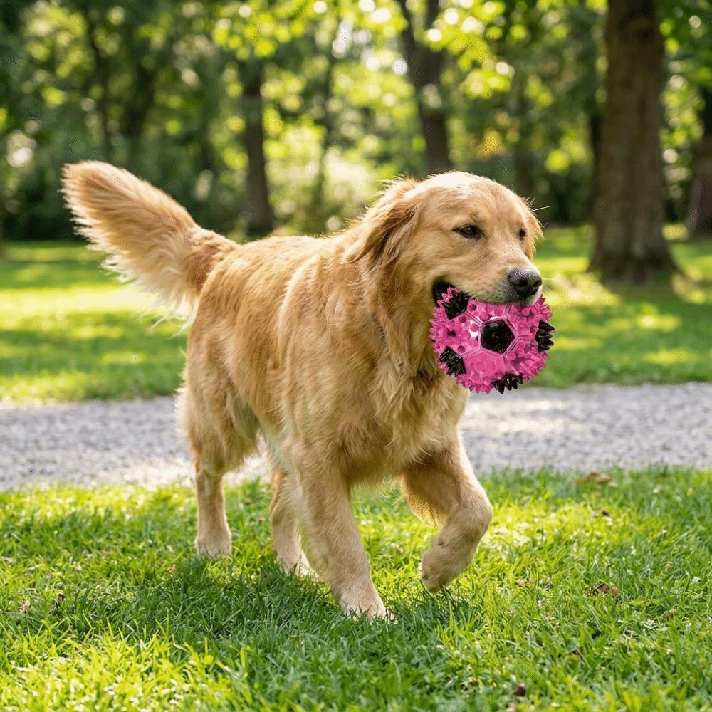 Colorful Dog Chew Ball Elastic TPR Spiky Massage Ball Funny Squeaky Dog Toy Chasing Game
