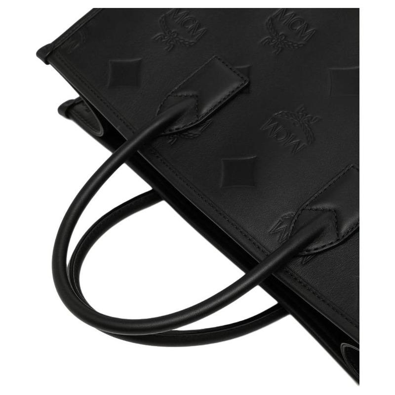 MCM nchen Maxi Pattern Tote Handbag Black MWTDABO14BK001