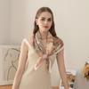 Japanese and Korean Imitation Silk Wool Flower Herringbone Right Angle Square Scarf Temperament Versatile Women's Spring and Summer