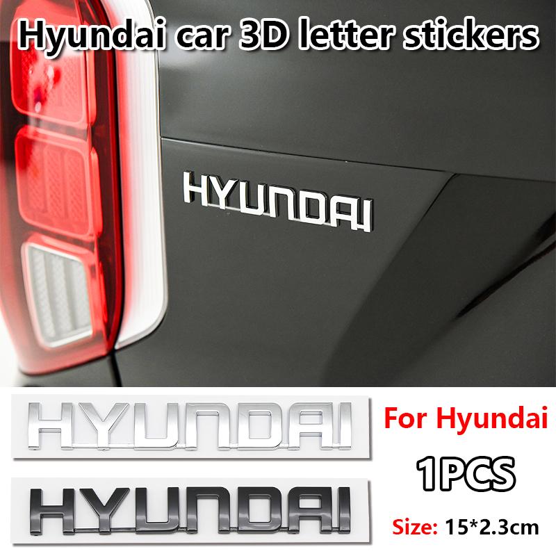3D ABS Car Letter Logo Sticker Tail Bumper Badge Auto Rear Trunk Emblem Decals For Hyundai Accent Santafe Sonata IX35 I20 I30 XX31