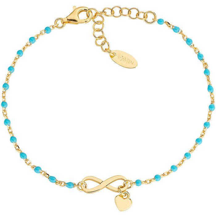 Bracelet - AMEN - BRSMINGT1 - Argent 925 - Or jaune - Émail turquoise
