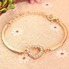 Браслет без выцветания, регулируемая женская цепочка с золотыми кристаллами и стразами в форме сердца любви