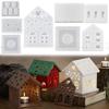 4Pcs House 3D Silicone Moulds Front/Side/Roof/Base House Silicone Casting Moulds Table Decorations