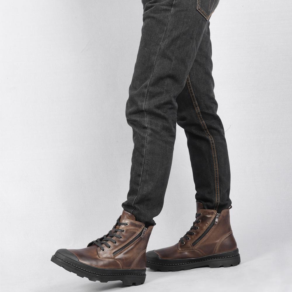 Мужские утеплённые кожаные ботинки