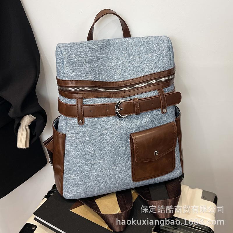 Джинсовый рюкзак женский большой вместимости 2025 новый повседневный студенческий школьный рюкзак для активного отдыха, альпинизма, путешествий