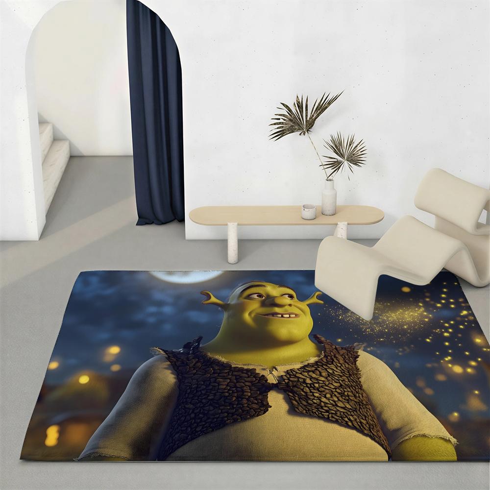 Classic Movie S-ShrekS Floor Mat Eco-Friendly Flannel Doormat Non-Slip Odorless Soft Short Plush Indoor Floor Rug