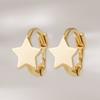 JEWNEL 14K Mini Simple Star Earring with One-Touch Small Hoop