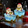 Christmas Ornament Santa Claus Shower Design LED Night Light Resin Craft Figure Living Room Desktop Ornament