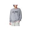Li-Ning Sports Fashion Series Logo Letter Embellished Fleece-Lined Warm Long-Sleeve Sweatshirt Unisex Tops Floral-Grey AWDSF75-12
