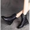 Fashion 2024 New Ladies Shoes Hot Sale Cross-tied Women's Boots Fashion Side Zipp Casual Boots Women High Quality Square Heel Mid-Calf