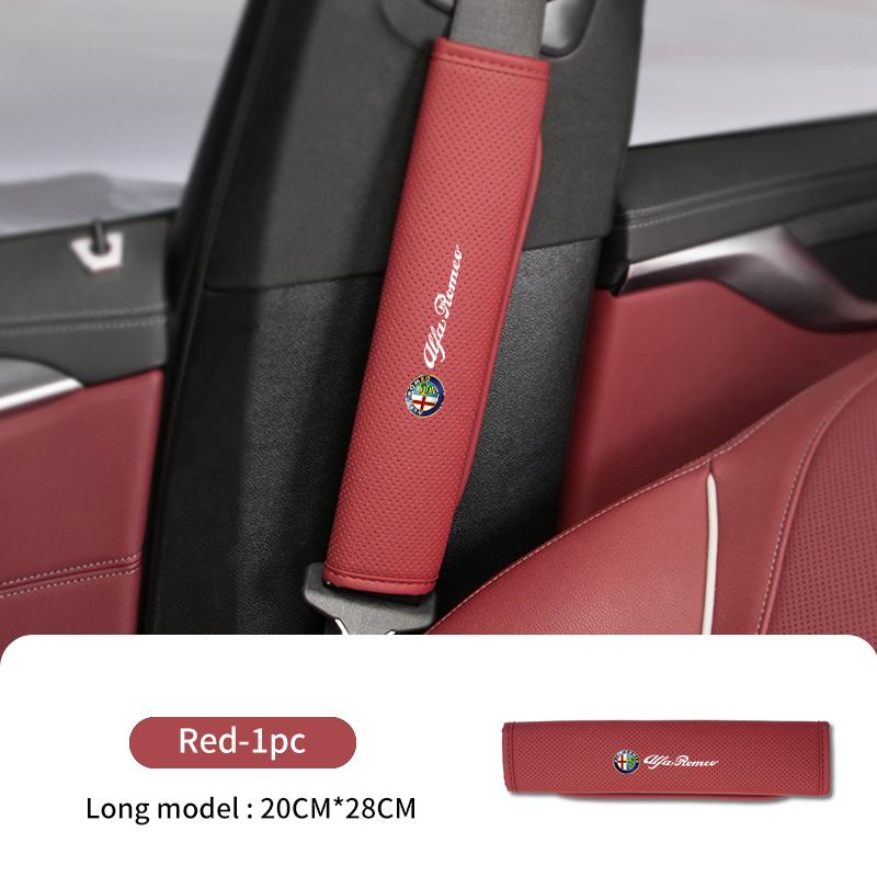 Car Seat Belt Shoulder Cover Leather Shoulder Protector Pad For Alfa Romeo 159 Giulietta 156 147 Giulia Mito GT Stelvio Spider ert853
