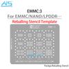 AMAOE EMMC3 BGA Трафарет для реболлинга для Android Nand Flash EMMC EMCP UFS LPDDR PCIE 153 162 169 200 221 254 60 70 186 200 Оловянная сетка