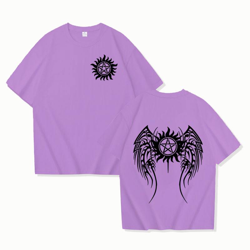 Модная футболка с принтом «Сверхъестественное», унисекс, свободная, с коротким рукавом, с круглым вырезом, для женщин и мужчин, повседневная футболка