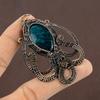 Octopus Labradorite Handmade Copper Wire Wrap Pendant 3.03" H6f81