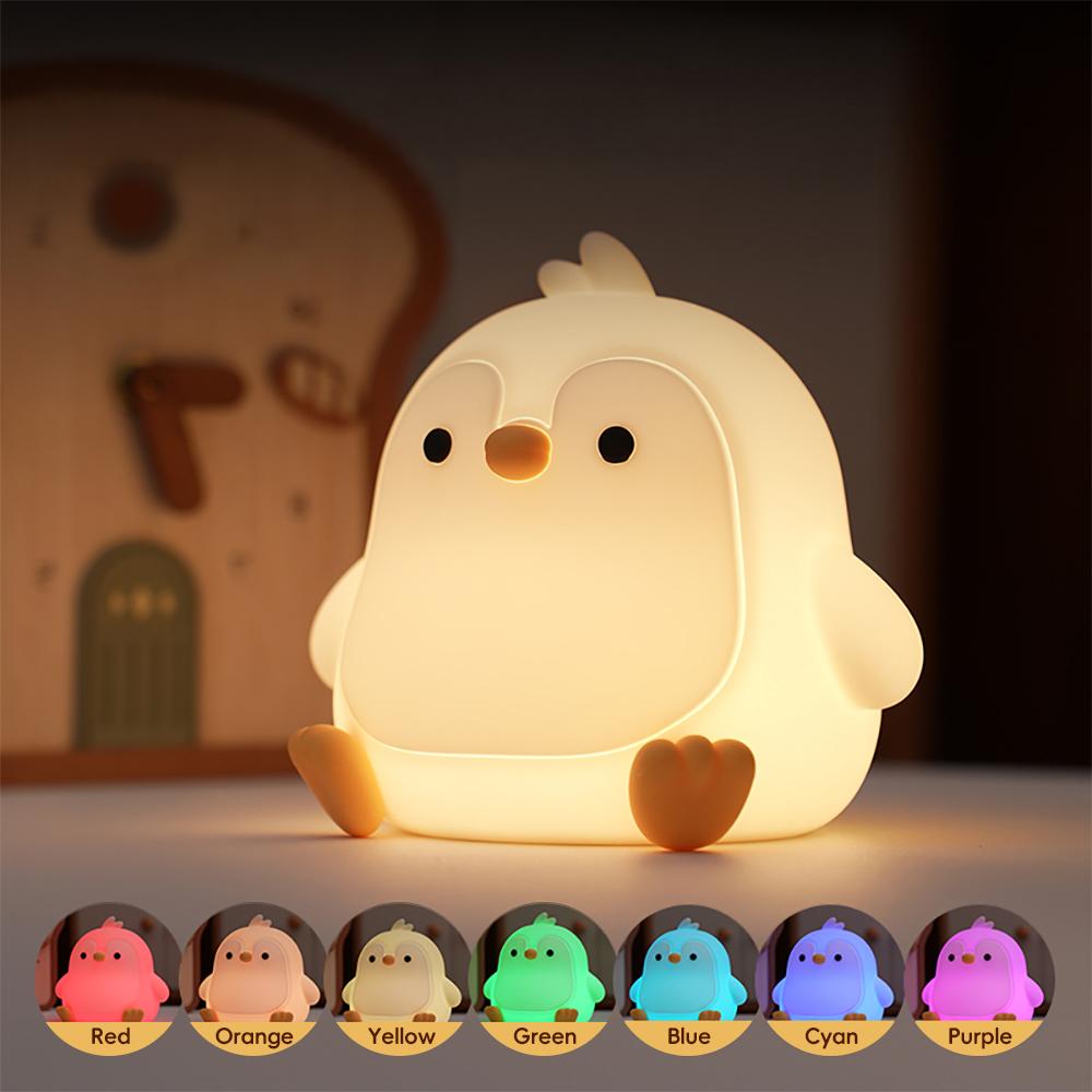 Cute Animal Silicone Night Light Fox Frog Nursery Sleeping Lamp Rechargable Duck Touch Sensor Beside Lamp For Bedroom Decor