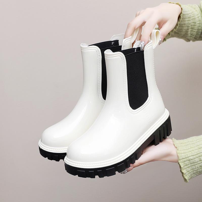 Women's Martin Rain Boots - New Style, Thick-Soled, Waterproof, Non-Slip, Short-Tube, Japanese Jelly Design