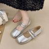 French Small Leather Shoes Women's Summer 2025 New Thick Heel Gentle Wind with Skirt Ballet Square Head Mary Jane Single Shoes