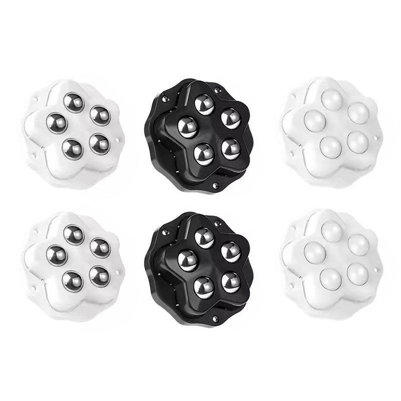 4Pcs Brake-operated Self Adhesive Caster,Heavy Duty 5 Beads Load-bearing,Universal 360° Rotating Wheel,No Noise Furniture Pulley