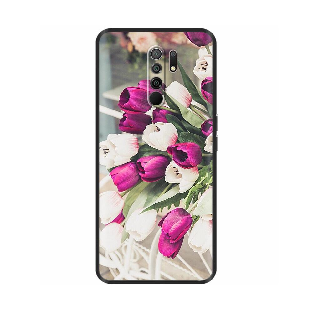 Силиконовый чехол для Xiaomi Redmi 9 Redmi9 Чехол Задняя крышка Coque Funda Оболочка Мягкий Черный ТПУ Милый Мультяшный Чехол-сумка для телефона Бампер Защитный