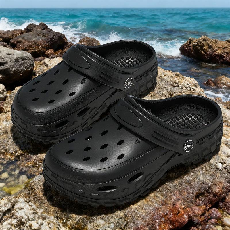 Summer Unisex Couples Clogs, Lightweight Soft Tire‑Pattern Sole Slip‑On Slippers, Fashion Outdoor Water‑Ready Footwear For Beach Drifting Daily Use