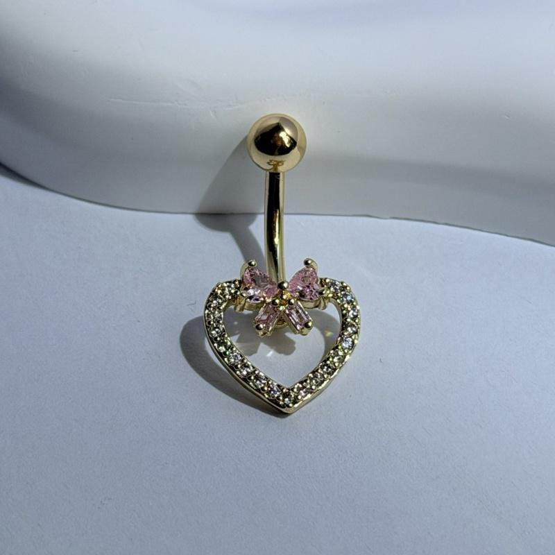 Stainless Steel Belly Button Ring Shiny CZ Flower Design Sweat Resistant Body Piercing Jewelry for Beach Pool