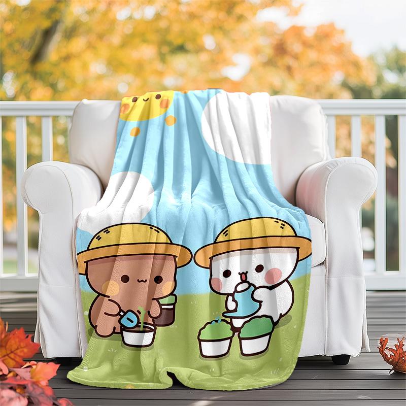 1pc Yier BuBu Bear3 Theme Blanket - Digital Print, Polyester, Cozy for All Seasons, Perfect for Outdoor, Camping, and Travel
