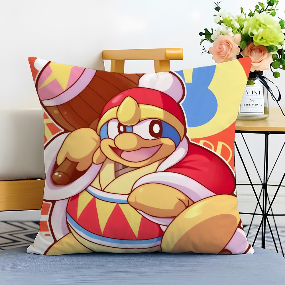 KKing Dedede Cushion Cover Washable Linen Pillowcase Soft  for Sofa Bed Cozy Home Room Decor