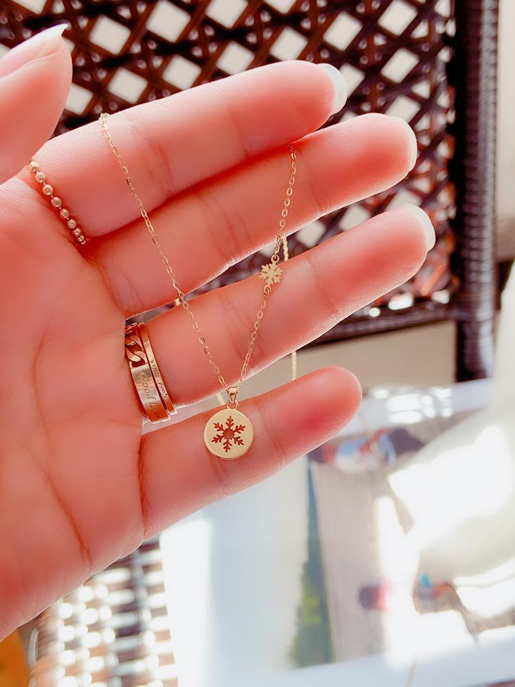 Gold-Plated S925 Sterling Silver Snowflake Pendant Necklace