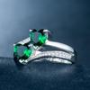 Кольцо Chenrui Zircon Double Heart Ring - европейская и американская женская бижутерия