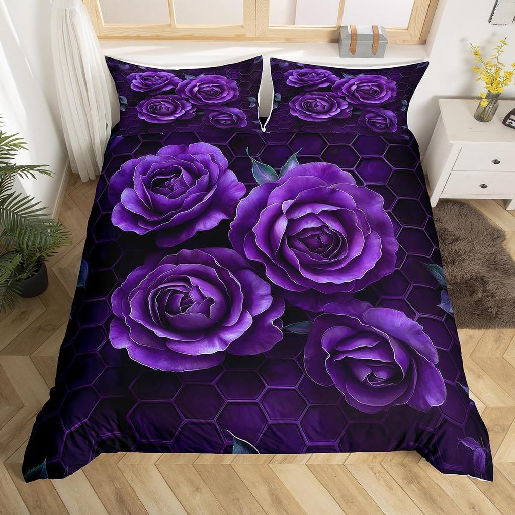 Rose Butterfly Duvet Cover Queen King Size Butterfly Valentine'S Day Quilt Cover Bedding 3 Pcs Rose Flower Quilt Cover 3 Pcs