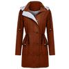 Women Solid Rain Jacket Outdoor Plus Size Waterproof Hooded Windproof Loose Coat