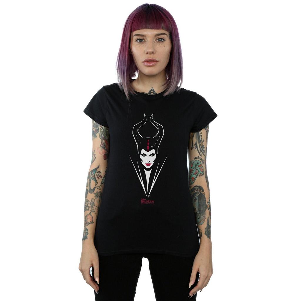 Disney Womens/Ladies Maleficent Mistress Of Evil Face Cotton T-Shirt