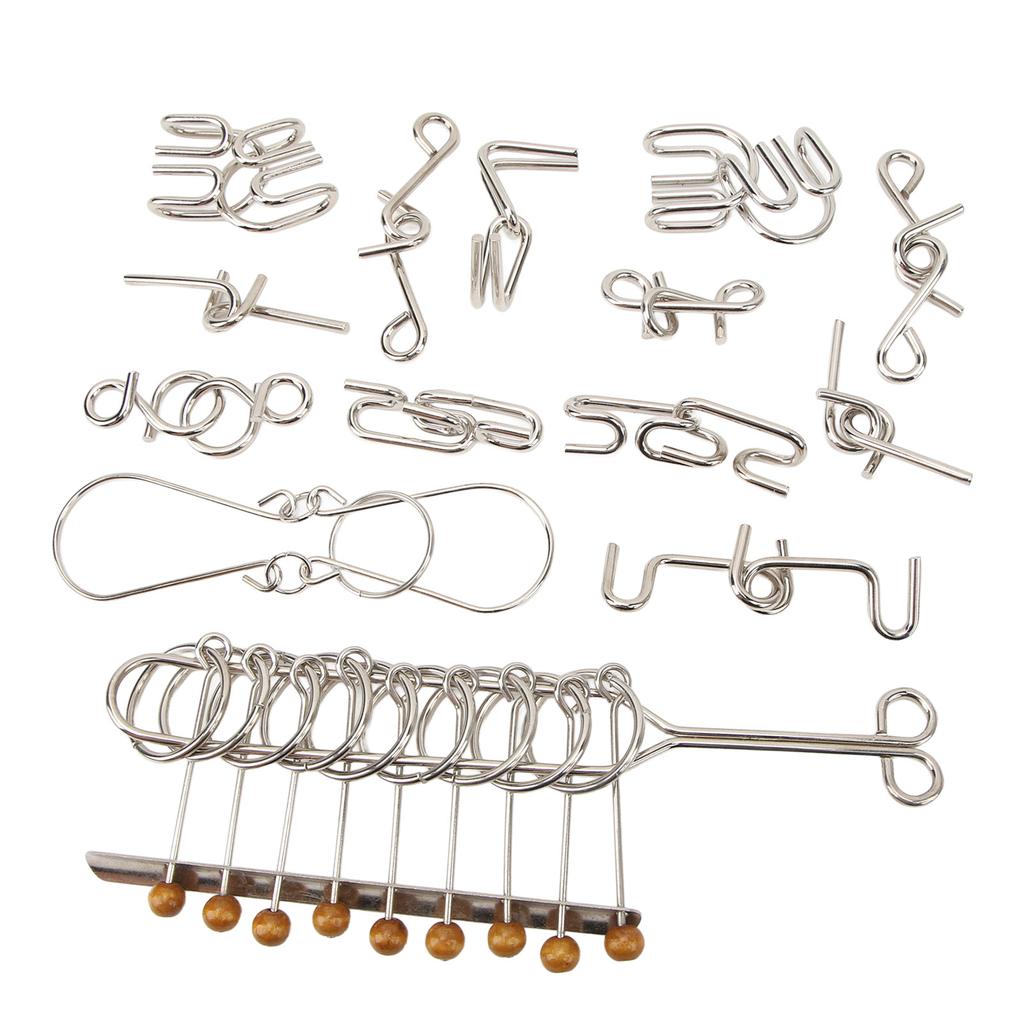 9 Linked Rings Puzzle Toy Comfortable Touch Rugged Durable 9 Ring Linked Brain Teasers for Adults Kids