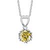 Bague Ringen 1ct Round Moissanite Diamond Jewelry Six Claw Snowflake Necklace Women's Simple Elegant Pendant Chain Christmas Gift