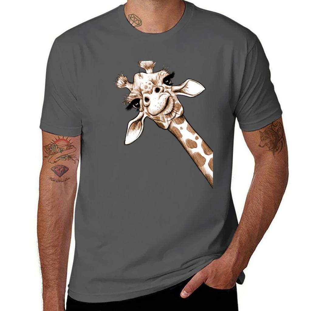 Sketch Giraffe Art Tshirt Plus Size Lightweight Tee Shirt Tshirt