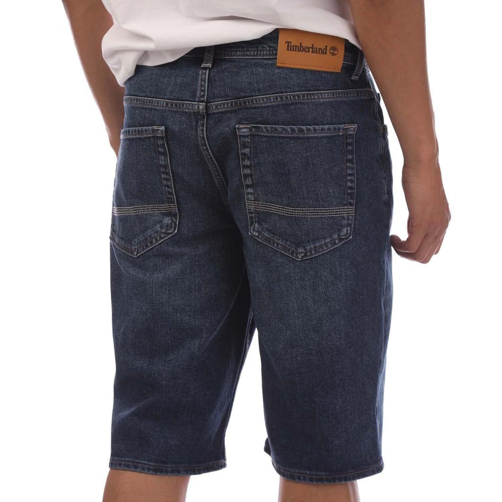 Timberland Mens Denim Leather Patch Shorts