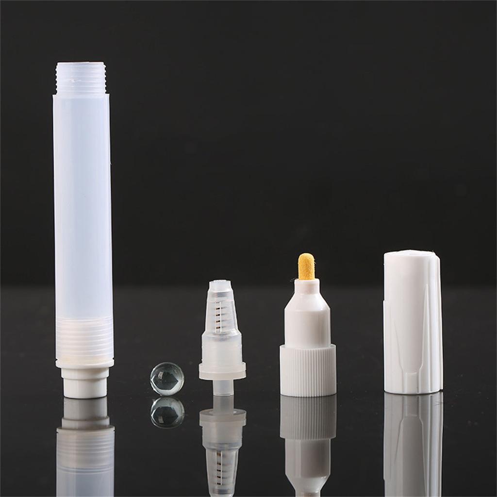 2 Pcs Empty Paint Markers Refillable Painting Pen 5mm Round Head Fillable Paint Marker Clear Acrylic Paint Marker