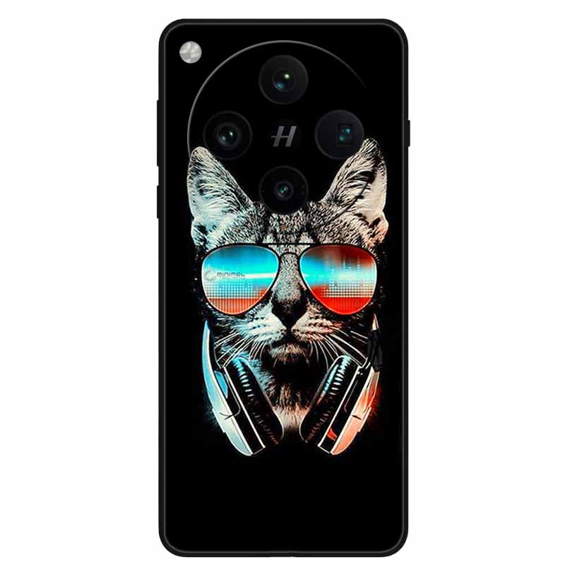 For OPPO Find X8 Case Black Silicone Soft TPU Printing Cover for Oppo Find X8 Pro Phone Cases Space Wolf Capa FindX8 X 8 / X8Pro