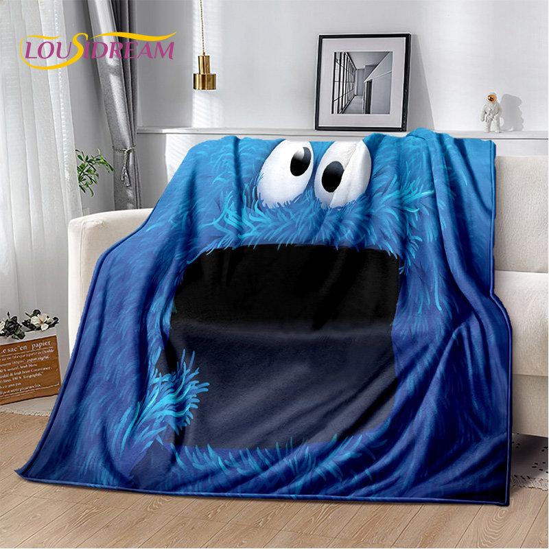 TV Sesame Street Cute Cartoon Soft Plush Blanket,Flannel Blanket Throw Blanket for Living Room Bedroom Bed Sofa Picnic Cover Kid