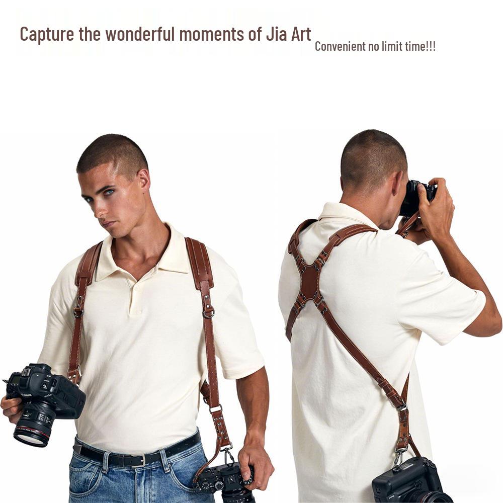 Регулируемый противоскользящий плечевой ремень для камеры из коровьей кожи