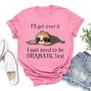 Cute Sloth I'll Get Over It Printed T-Shirts Women Short Sleeve Funny Round Neck Tee Shirt Casual Summer Tops