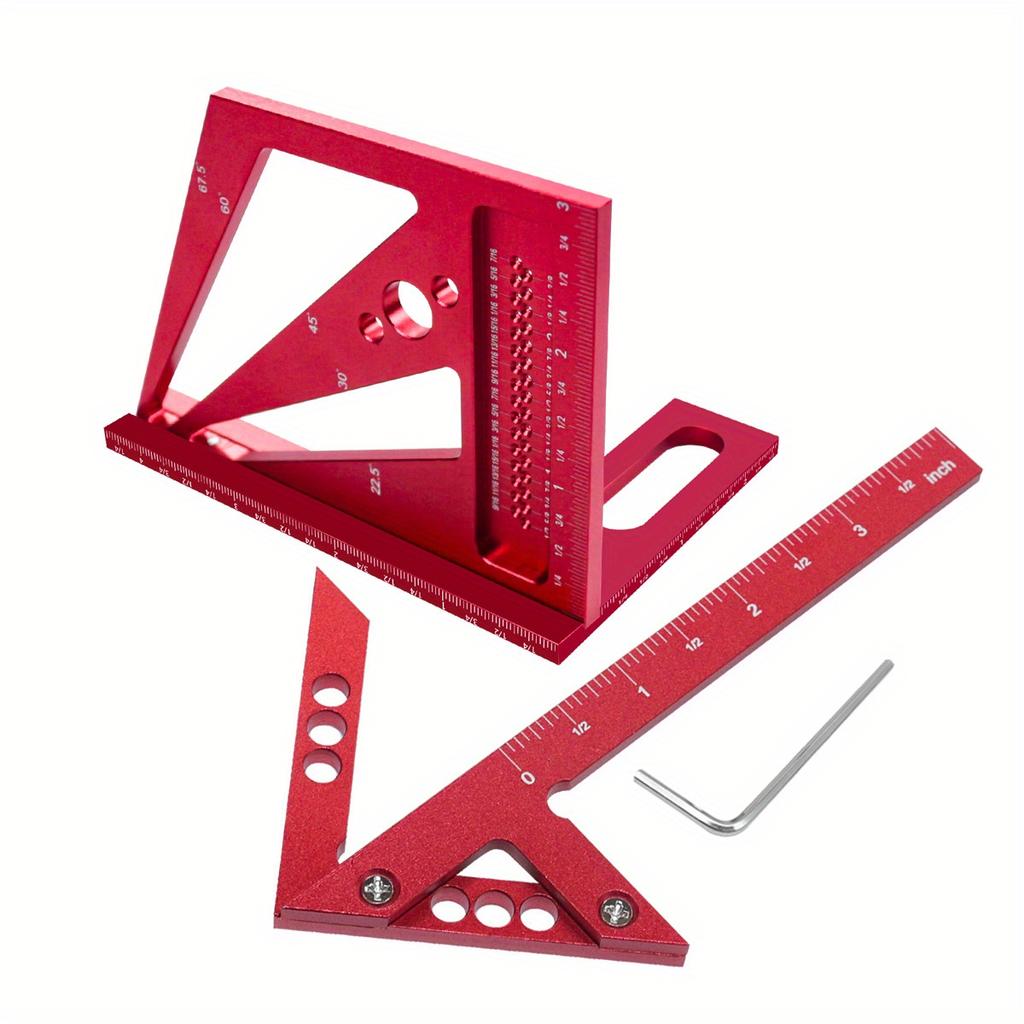 Столярный угольник Алюминиевый угольник Транспортир Центроискатель Деревообработка 3D Многоугольный Разметочный Измерительный Угольник Центроискатель