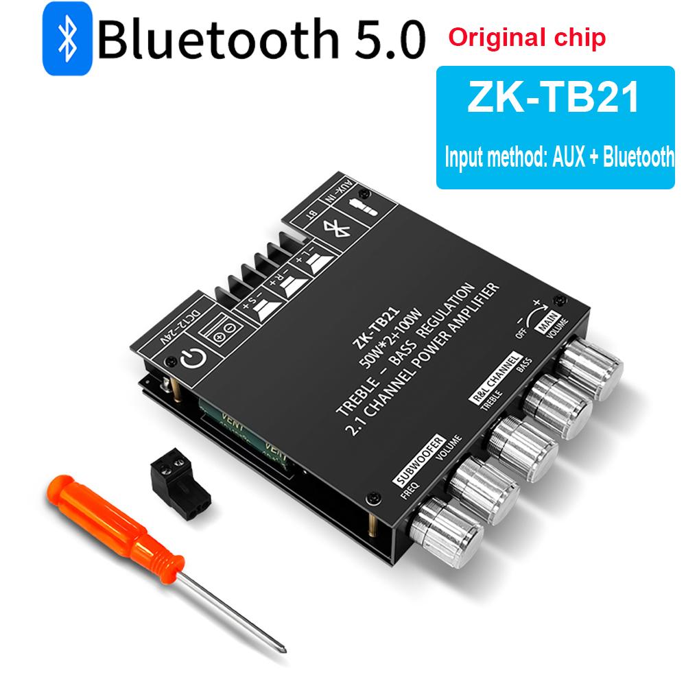 Bluetooth 5.0 Усилитель мощности ZK-TB21 Усилитель ZK-MT21 Плата усилителя 50 Вт×2+100 Вт Мощность 2.1-канальный Стерео Сабвуферный Модуль