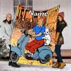 Personalized Custom Name Blanket - The Adventures of Tintin Print Design,Blanket for Sofa,Bed,Travel,Camping - Soft and Warm, Great Gift
