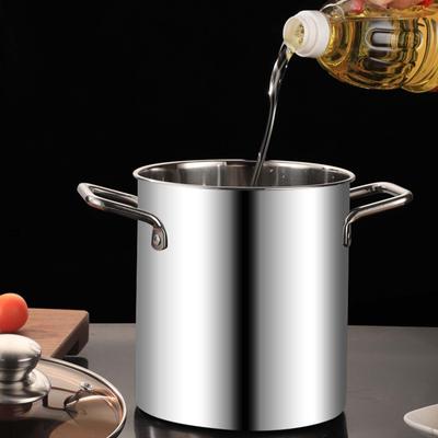 Кастрюля для фритюра с двойной ручкой, крышка для японского супа для жарки, для чипсов фри