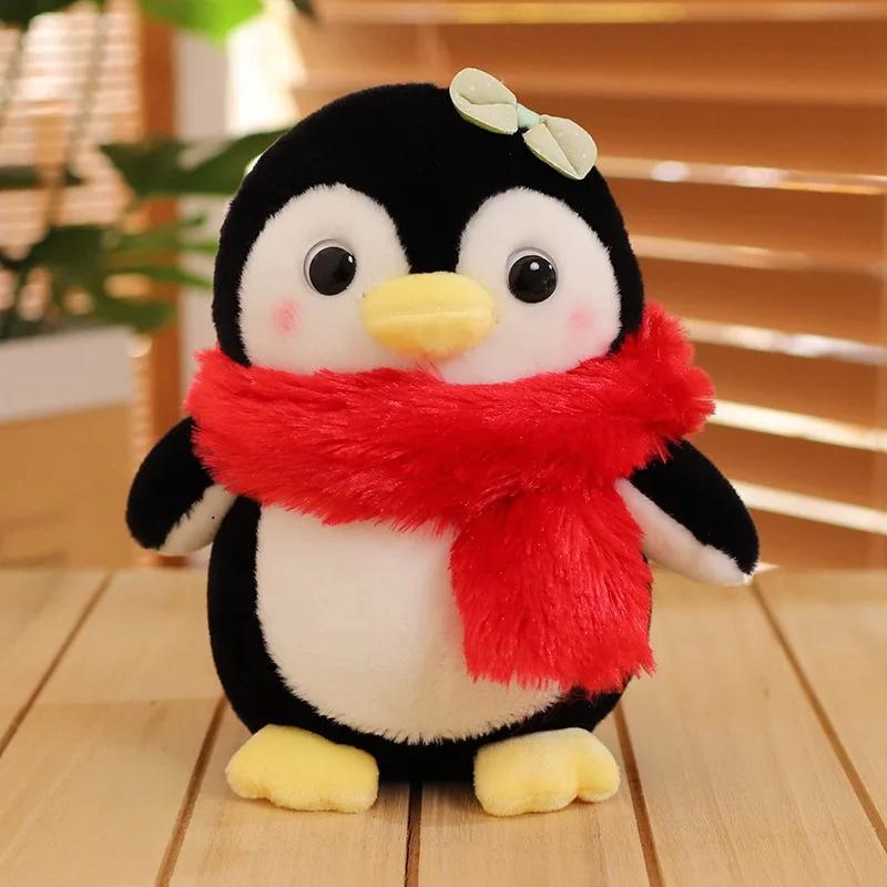 20-25 см милый пингвин в шарфе с бантом плюшевые игрушки кукла мультяшная мягкая подушка для дивана детская подушка для сна