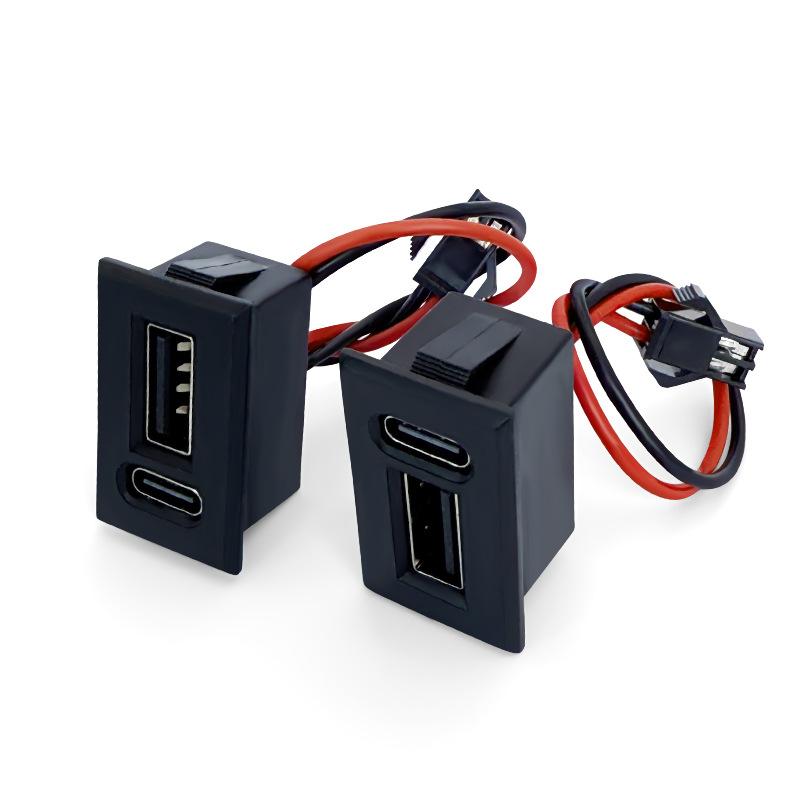 USB гнездо типа C двухслойное гнездо лампа зарядное гнездо питание телефонное гнездо с кабельным разъемом
