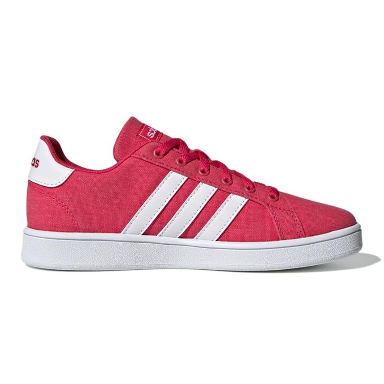 Adidas Neo GRAND COURT K Canvas Abrasion Resistant Low top Skateboard Shoes Pink Kids' FW3177